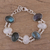 Rainbow moonstone and labradorite link bracelet, 'Moonlight and Mist' - Link Bracelet with Rainbow Moonstone and Labradorite (image 2) thumbail