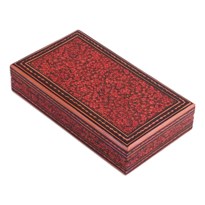 Dekorative Box aus Holz - Handbemalte dekorative Holzkiste mit Blumenmuster