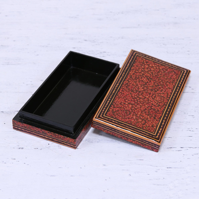 Wood decorative box, 'Kashmir Orchard' - Hand Painted Floral Decorative Wood Box