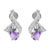 Amethyst drop earrings, 'Sparkle Swirls' - Amethyst and CZ Drop Earrings from India thumbail