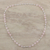 Rose quartz link necklace, 'Elegant Orbs' - Rose Quartz and Sterling Silver Link Necklace from India (image 2b) thumbail