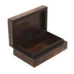 Wood decorative box, 'Blossoming Rhombus' - Handcrafted Floral Mango Wood Decorative Box from India