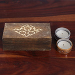 Wood decorative box, 'Blossoming Rhombus' - Handcrafted Floral Mango Wood Decorative Box from India