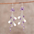Amethyst and cultured pearl dangle earrings, 'Lilac Branch' - Amethyst and Cultured Pearl Dangle Earrings from India thumbail