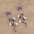 Amethyst and cultured pearl dangle earrings, 'Lilac Branch' - Amethyst and Cultured Pearl Dangle Earrings from India (image 2b) thumbail