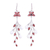 Garnet and cultured pearl dangle earrings, 'Red Branch' - Garnet and Cultured Pearl Dangle Earrings from India