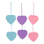 Paper ornaments, 'Leafy Hearts' (set of 6) - Set of Six Handcrafted Heart-Shaped Ornaments from India