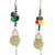 Beaded ornaments, 'Disco Holiday' (set of 6) - Beaded Pom Pom Christmas Ornaments (Set of 6)