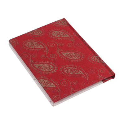 Handmade paper journal, 'Key to My Heart' - Handcrafted Key Design Paper Journal from India
