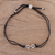 Sterling silver pendant bracelet, 'Vajra in Black' - Fair Trade Bracelet in Black Cotton with Sterling Silver (image 2) thumbail
