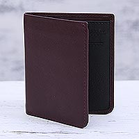 Leather bifold wallet, 'Noble Cordovan' - Cordovan Leather Wallet with Multiple Pockets