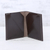 Men's leather card holder wallet, 'Dauntless Brown' - Men's Genuine Brown Leather Card Holder Wallet from India (image 2b) thumbail
