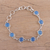 Chalcedony link bracelet, 'Charming Orbs' - Chalcedony and Sterling Silver Link Bracelet from India (image 2) thumbail