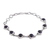 Onyx link bracelet, 'Charming Orbs' - Onyx and Sterling Silver Link Bracelet from India