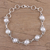 Cultured pearl link bracelet, 'Charming Orbs' - Cultured Pearl and Sterling Silver Link Bracelet from India (image 2) thumbail