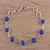 Lapis lazuli link bracelet, 'Charming Orbs' - Lapis Lazuli and Sterling Silver Link Bracelet from India thumbail