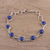 Lapis lazuli link bracelet, 'Charming Orbs' - Lapis Lazuli and Sterling Silver Link Bracelet from India (image 2b) thumbail