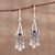 Garnet chandelier earrings, 'Delightful Deco' - Garnet and Sterling Silver Chandelier Earrings from India