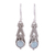 Chalcedony dangle earrings, 'Regal Peaks' - Pointed Chalcedony Dangle Earrings from India thumbail