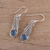 Chalcedony dangle earrings, 'Regal Peaks' - Pointed Chalcedony Dangle Earrings from India (image 2b) thumbail