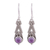 Amethyst dangle earrings, 'Regal Peaks' - Pointed Amethyst Dangle Earrings from India