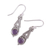 Amethyst dangle earrings, 'Regal Peaks' - Pointed Amethyst Dangle Earrings from India