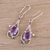 Multi-gemstone dangle earrings, 'Alluring Glisten' - Multi-Gemstone Dangle Earrings from India (image 2b) thumbail