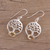 Citrine dangle earrings, 'Corona Trees' - Tree-Shaped Citrine and Silver Dangle Earrings from India