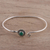 Onyx cuff bracelet, 'Green Burst' - Green Onyx and Sterling Silver Cuff Bracelet from India (image 2) thumbail