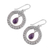 Amethyst dangle earrings, 'Floral Loop in Purple' - Amethyst and Sterling Silver Floral Motif Dangle Earrings (image 2c) thumbail