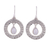 Rainbow moonstone dangle earrings, 'Floral Loop in White' - Rainbow Moonstone and Sterling Silver Dangle Earrings