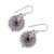 Amethyst dangle earrings, 'Purple Sunbeams' - Indian Amethyst and Sterling Silver Round Dangle Earrings (image 2c) thumbail