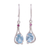 Rhodium plated blue topaz and ruby dangle earrings, 'Enthralling Sky' - Indian Blue Topaz and Ruby Sterling Silver Dangle Earrings thumbail