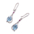 Rhodium plated blue topaz and ruby dangle earrings, 'Enthralling Sky' - Indian Blue Topaz and Ruby Sterling Silver Dangle Earrings (image 2c) thumbail