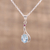 Blue topaz and ruby pendant necklace, 'Enthralling Sky' - Blue Topaz and Ruby Pendant Necklace from India (image 2) thumbail