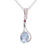 Blue topaz and ruby pendant necklace, 'Enthralling Sky' - Blue Topaz and Ruby Pendant Necklace from India thumbail