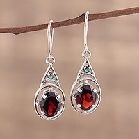 Garnet dangle earrings, 'Scarlet Joy'