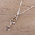 Crystal and citrine pendant necklace, 'Golden Sunshine' - Leaf Motif Crystal and Citrine Pendant Necklace from India (image 2b) thumbail