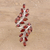 Garnet wrap ring, 'Scarlet Leaves' - Faceted Garnet Scarlet Leaves Sterling Silver Wrap Ring (image 2) thumbail