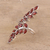 Garnet wrap ring, 'Scarlet Leaves' - Faceted Garnet Scarlet Leaves Sterling Silver Wrap Ring (image 2b) thumbail