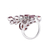 Garnet wrap ring, 'Scarlet Leaves' - Faceted Garnet Scarlet Leaves Sterling Silver Wrap Ring (image 2c) thumbail