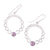 Amethyst dangle earrings, 'Bubble Wreath' - Round Bubble Like Silver Earrings with Amethysts