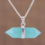 Chalcedony pendant necklace, 'Crystal Energy' - Blue Chalcedony Crystal and Silver Pendant Necklace (image 2) thumbail