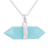 Chalcedony pendant necklace, 'Crystal Energy' - Blue Chalcedony Crystal and Silver Pendant Necklace thumbail