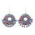 Ceramic dangle earrings, 'Festive Days' - Multicolored Ceramic Dangle Earrings on Sterling Hooks