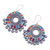 Ceramic dangle earrings, 'Festive Days' - Multicolored Ceramic Dangle Earrings on Sterling Hooks