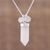 Rainbow moonstone pendant necklace, 'Moonlight Crystal' - Rainbow Moonstone Crystal Pendant Necklace from India (image 2) thumbail