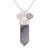 Labradorite pendant necklace, 'Moonlight Crystal' - Labradorite and Sterling Silver Crystal Pendant necklace thumbail