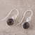 Smoky quartz dangle earrings, 'Sea Glass' - Checkerboard Cut Smoky Quartz and Silver Earrings (image 2b) thumbail
