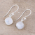 Rainbow moonstone dangle earrings, 'Sea Glass' - Sterling and 4 Carat Rainbow Moonstone Dangle Earrings (image 2b) thumbail